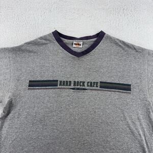 Hard Rock Cafe Shirt Mens XL Gray V-Neck Memphis Graphic Short Sleeve Tee